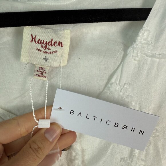 Baltic Born Dress NWT Kayla Button Up Short Off White Size 1XL - Picture 7 of 10